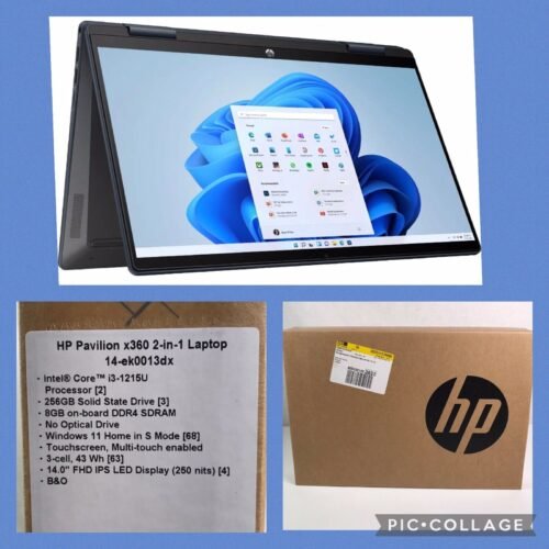 HP Pavilion X360 2-in-1 Touch Laptop for Business, 14″ FHD IPS, 12th Gen Intel 6-Core i3-1215U